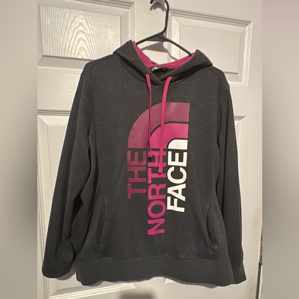 The North Face Charcoal Gray and Pink Hoodie size XL